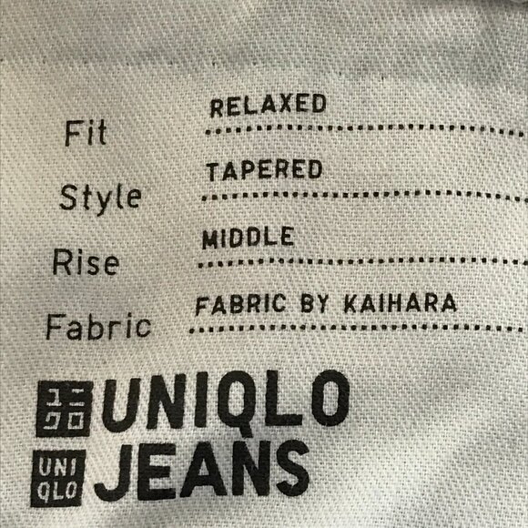 Uniqlo Relaxed Tapered Jeans Men 26x24 Blue Kaihara Fabric Stretch Preppy 18162 - Picture 5 of 14